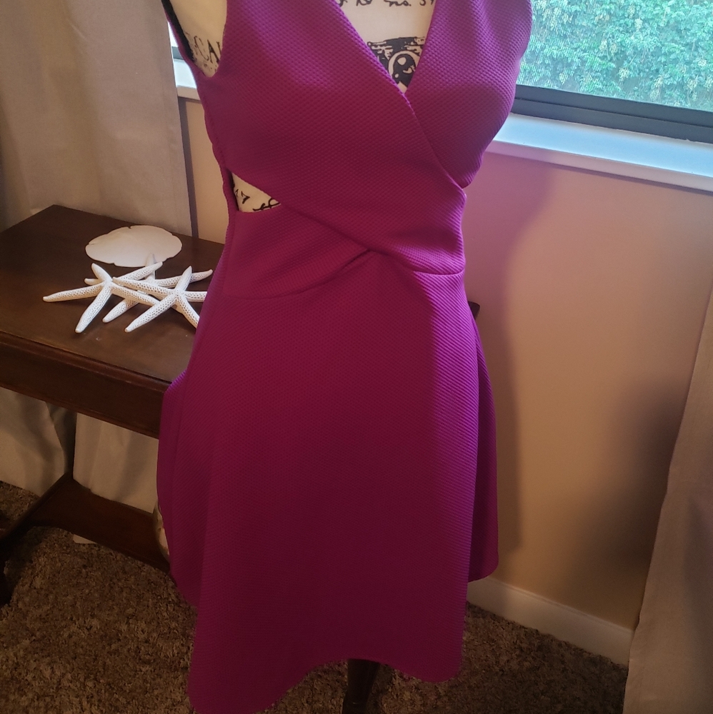 Cut Out design Party Dress - Fusha - She & Sky - Small